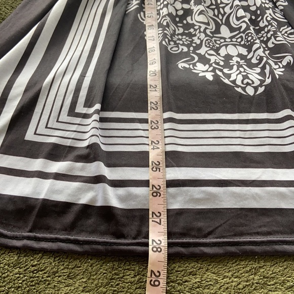 Christina Love Smocked Tube Top Dress Paisley Gray White Beaded Halter M - Picture 10 of 13